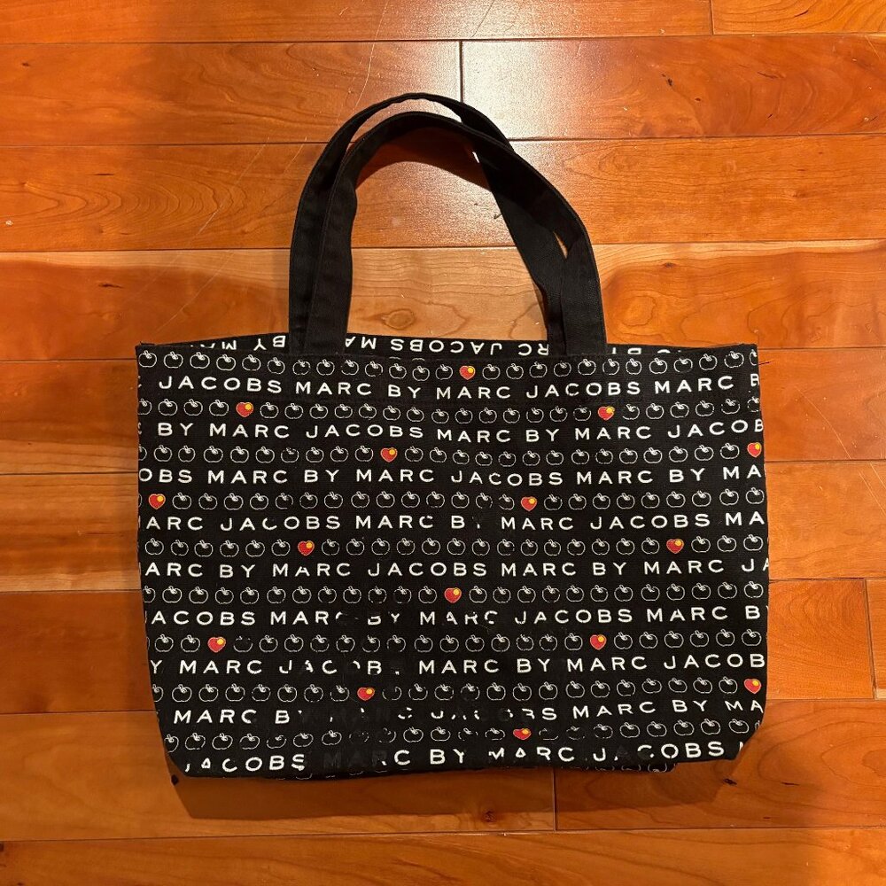 Vintage Marc Jacobs Full Print Apple Heart Cloth Tote Bag